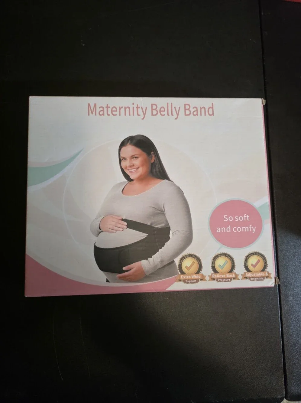 Maternity Belly Band in Black and Cream